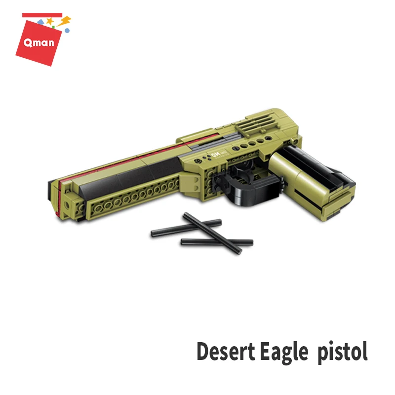 Qman 202pcs Karinės 3 1. Dilema Ginklas Swat Blokai Desert Eagle pistoletas Pistoletas, Mūrinis Snaiperio Šautuvas, Žaislai Vaikams