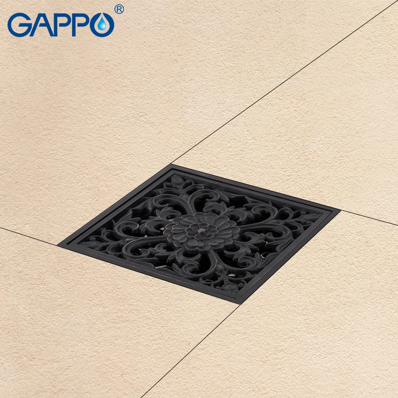 GAPPO black grindų balck aikštėje Kanalizaciją vonios sifonas dušo grindų drenažo žalvario, grindų padengti 