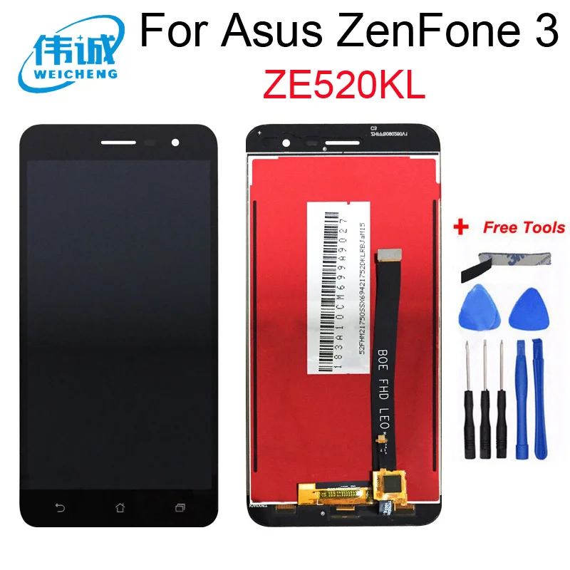 Jutiklis LCD ASUS Zenfone 3 ZE520KL Ekranas Jutiklinis Ekranas su Rėmu ASUS Zenfone 3 ZE520KL LCD Z017D Z017DA Z017DB