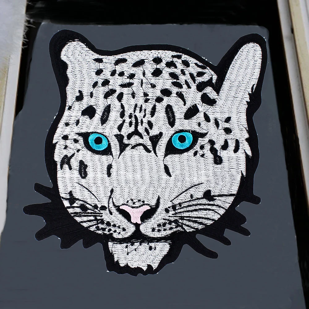 2vnt Leopard Galvą Siuvinėjimo Siūti Geležies ant Pleistro Drabužių Aplikacijos 