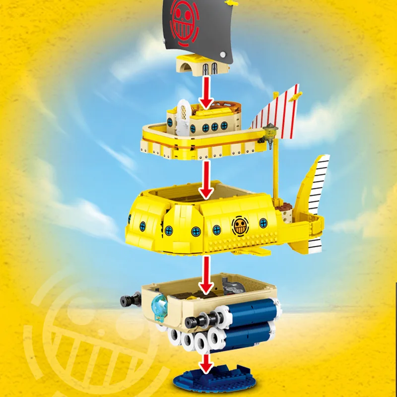 SY6295 1214 VNT ONE PIECE Anime Serijos Piratų Laivas Luffy Kino Žaidimo Modelį, Statyba Blokai, Plytos Švietimo Žaislai, Dovanos Vaikams