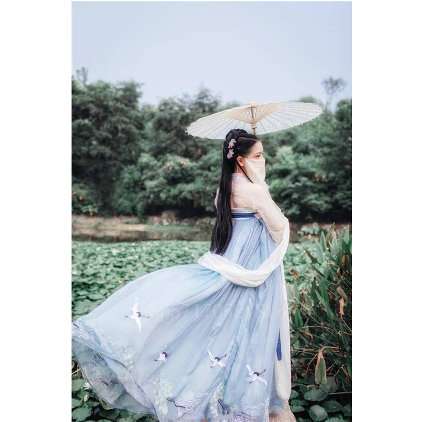 Hanfu Moterų Suknelė, Kostiumas Tradicinės Kinų Liaudies Suknelė Suaugusiųjų Mergina Siuvinėjimo Elegantiškas Pasakų Etape Dėvėti Veiklos Apranga