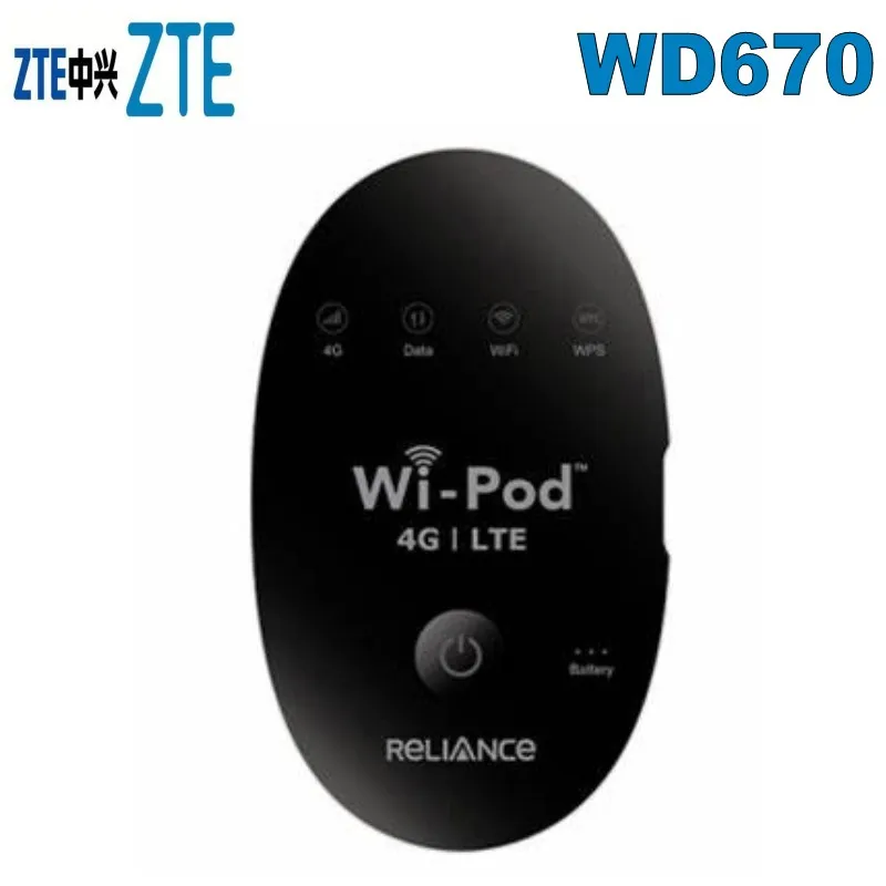 ZTE WD670 4G LTE 850 / 1800 / 2300 MHZ Maršrutizatorius Hotspot 31 Vartotojų (JAV lotynų Eur)