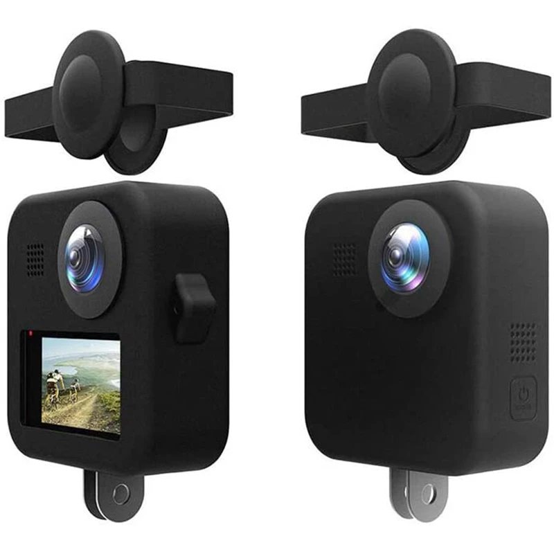 Silikono Atveju GoPro MAX Dvigubo Objektyvo Dangteliai Padengti Apsaugine Atveju GoPro MAX Veiksmų Fotoaparato Priedai