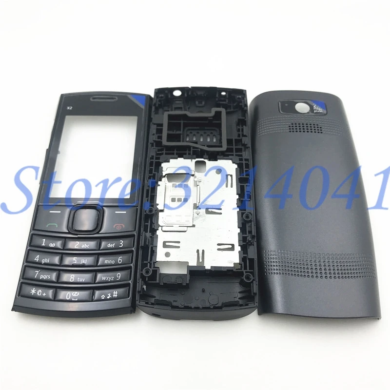 Naujas Pilnas Korpusas Case Cover For Nokia X2 X2-02 Baterijos Dangtelio Būsto atveju Su anglų Klaviatūra