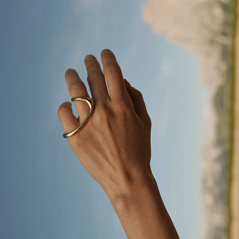 Silvology 925 Sterlingas Sidabro Perdėta Dviejų Pirštų Žiedai Originalumas Nereguliarus Pločio Žiedai Moterų 2020 M. Madingi Papuošalai
