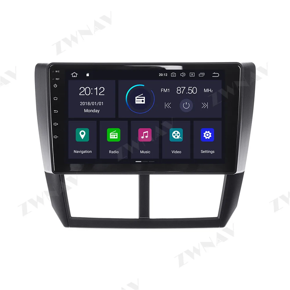 4+64G Android 10.0 Automobilio Multimedijos Grotuvo Subaru Forester 2008-2013 metų automobiliu GPS Navi 