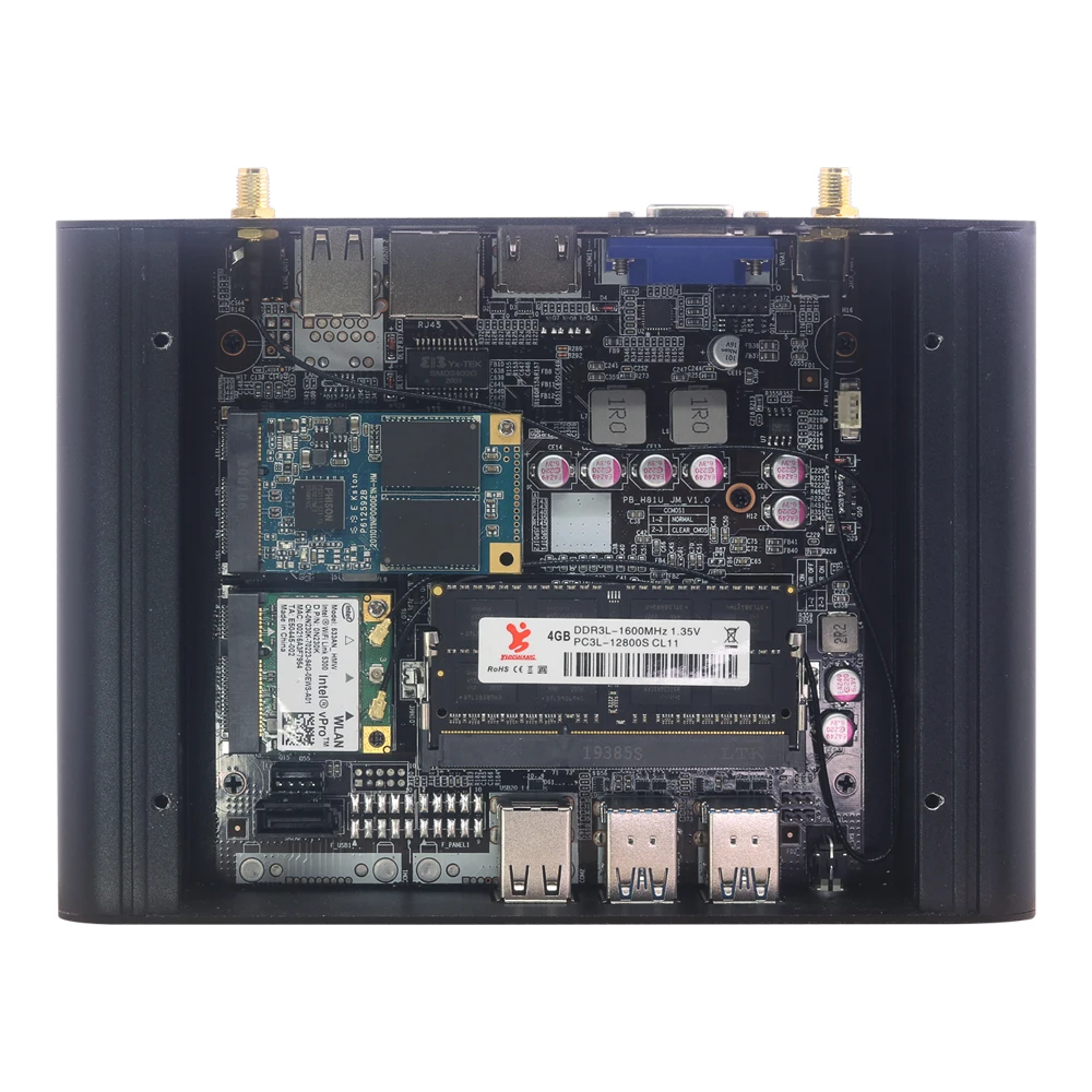 Mini PC 8*USB Windows 10/7/8 DDR3L RAM Wifi Minipc Ventiliatoriaus Intel Core i3 4005U/4010Y i5 4200U HDMI+VGA Mini Comput HTPC TV Box
