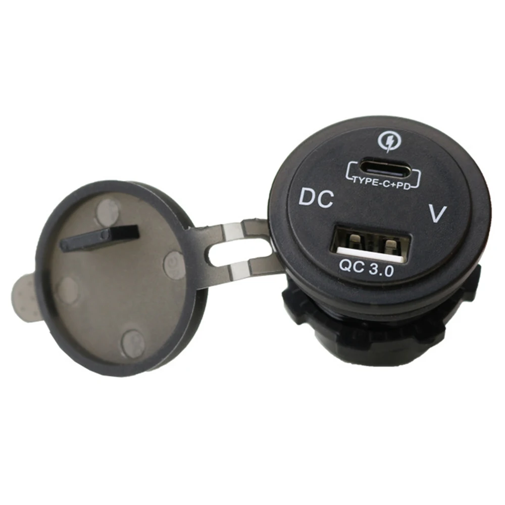 USB Automobilinis Kroviklis 12V 24V, Tipas C PD QC 3.0 USB Įkroviklis LED Voltmeter Maitinimo Adapteris išmanųjį Telefoną, Planšetinį kompiuterį Valtis Motociklas