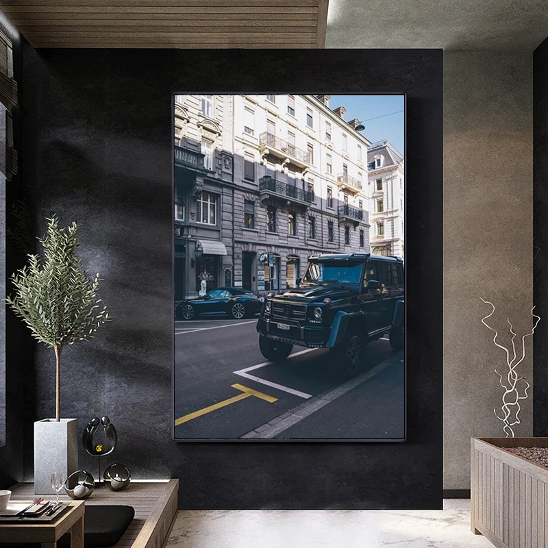 Europos Stiliaus Freskos Gražus Retro Automobilių Modernių Namų Apdailos Dažymo Frameless Vandeniui Rašalo Spausdinimo Drobės Office Plakatas
