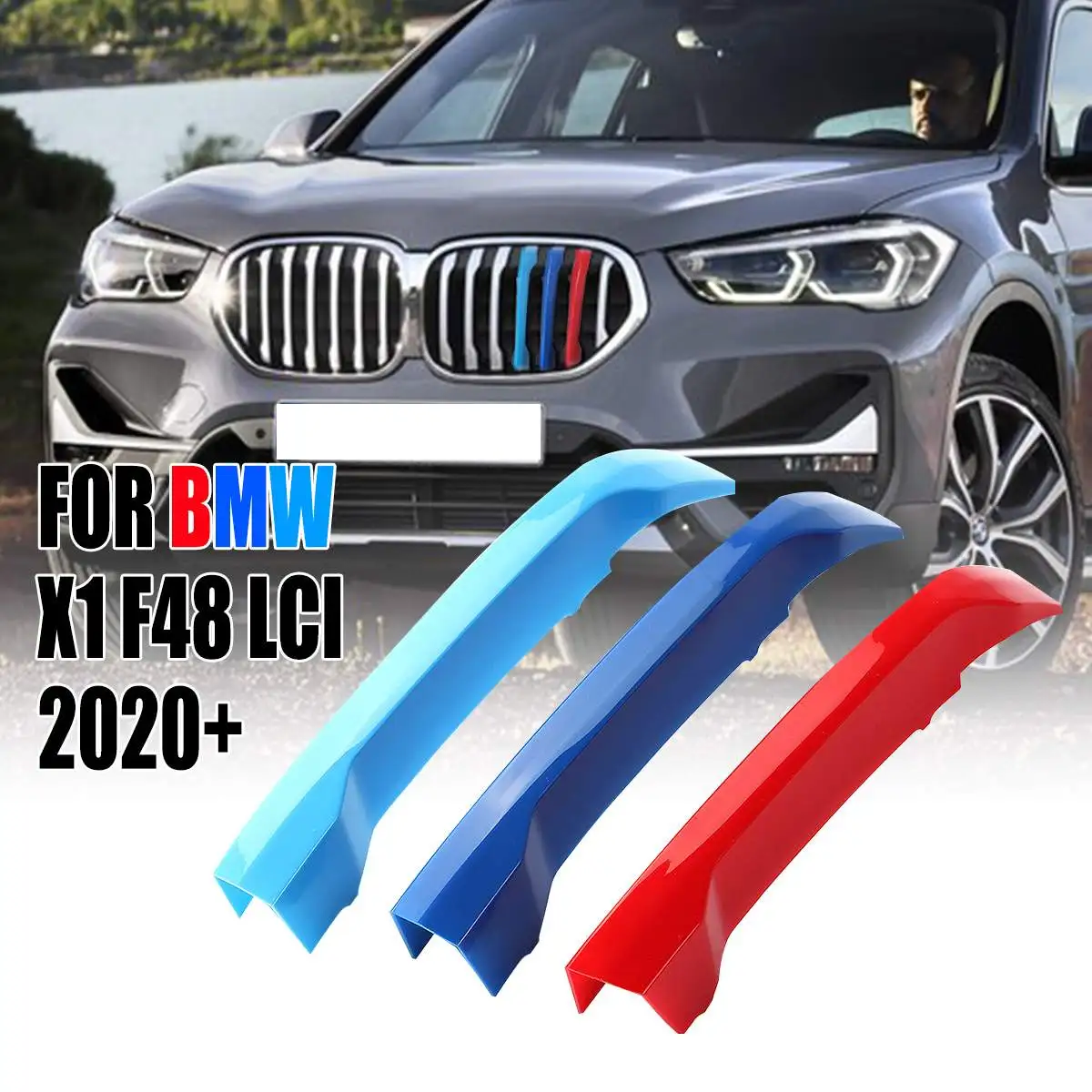 Autoleader 3 Spalvų-BMW X1 F48 IGS 2020 M+ M-Tech Sportas, 7 barai, Iš Inkstų Grotelės 3 Tricolor Grotelės Padengti Įrašus Apdaila