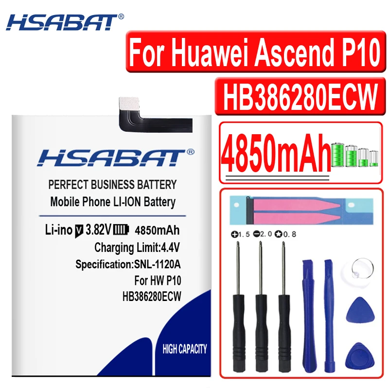 HSABAT HB386280ECW 4850mAh Baterija Huawei Ascend P10 garbę 9 STF-L09 STF-AL10 STF-AL00 VTR-AL00 VTR-L09 VTR-29