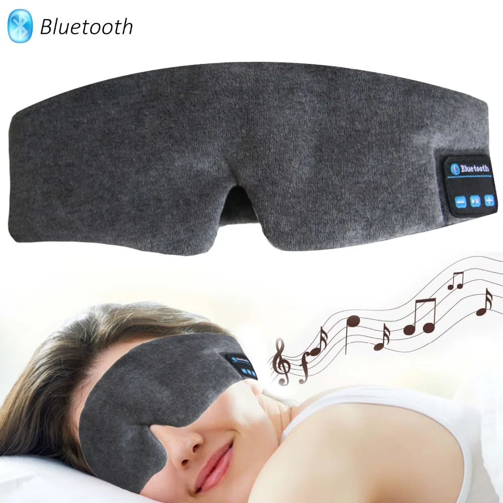 JINSERTA Bevielio Stereo Bluetooth Ausinės Miego Kaukę, Telefono ekrano užsklandą Miego Minkštas Ausines Miega Akių Kaukė Muzikos laisvų Rankų įranga