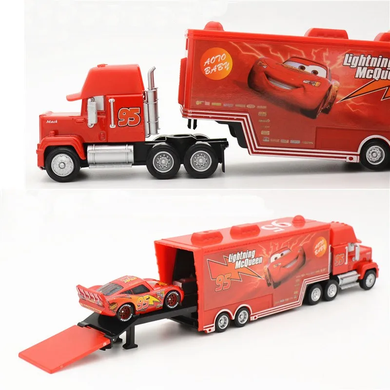 Disney Pixar Cars 21 Stilių Mack Sunkvežimių +Mažų Automobilių McQueen Karaliaus 1:55 Diecast Metalo Lydinio Ir Plastiko Žaislai, Automobilis, Kad Vaikas Dovana