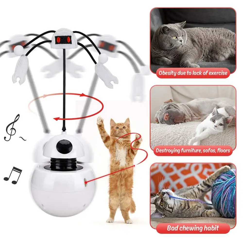 3In1 Multi-Funkcija Naminių Kačių Žaislas Elektros Sukasi Kamuolys Masažuoklis Žaidimą Su Chase Šviesos Katė Automatinė Interaktyvi Katė Žaislai