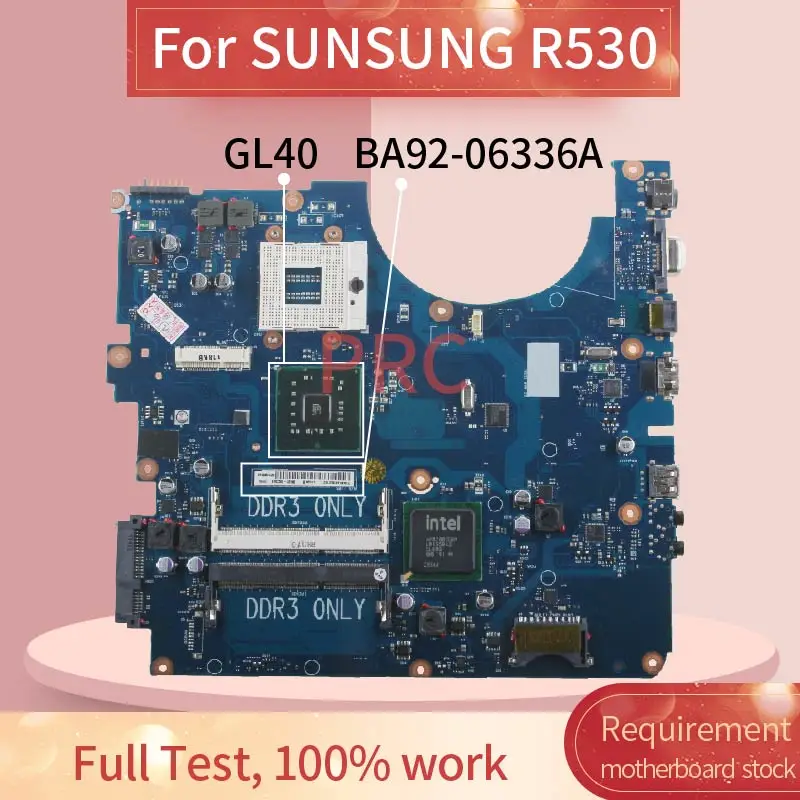 BA92-06336A Už SUNSUNG R530 Sąsiuvinis Mainboard BA41-01223A GL40 DDR3 Laptopo plokštė