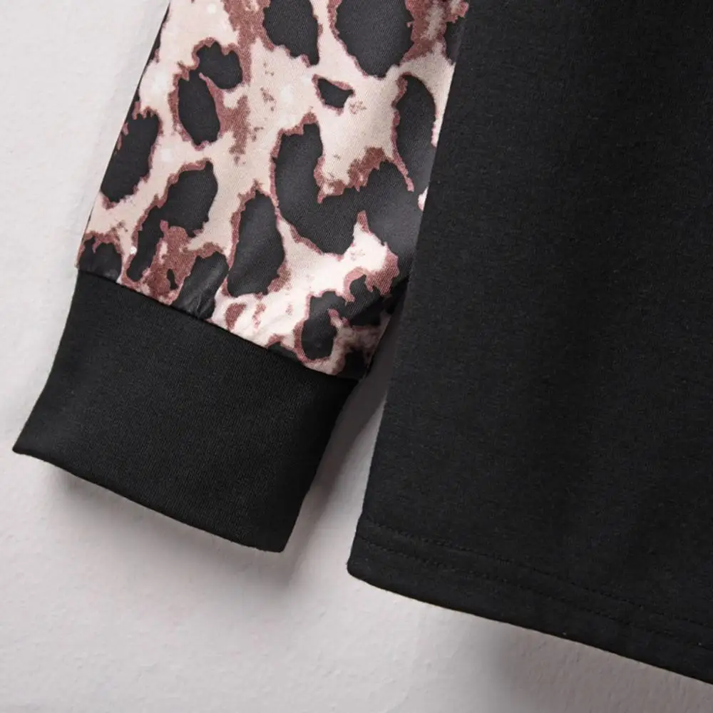 Moterų Rudens Mados Atsitiktinis Leopard Šalto Pečių ilgomis Rankovėmis Laisvas Megztinis Viršuje Streetwear Moterų Drabužiai Leopard 