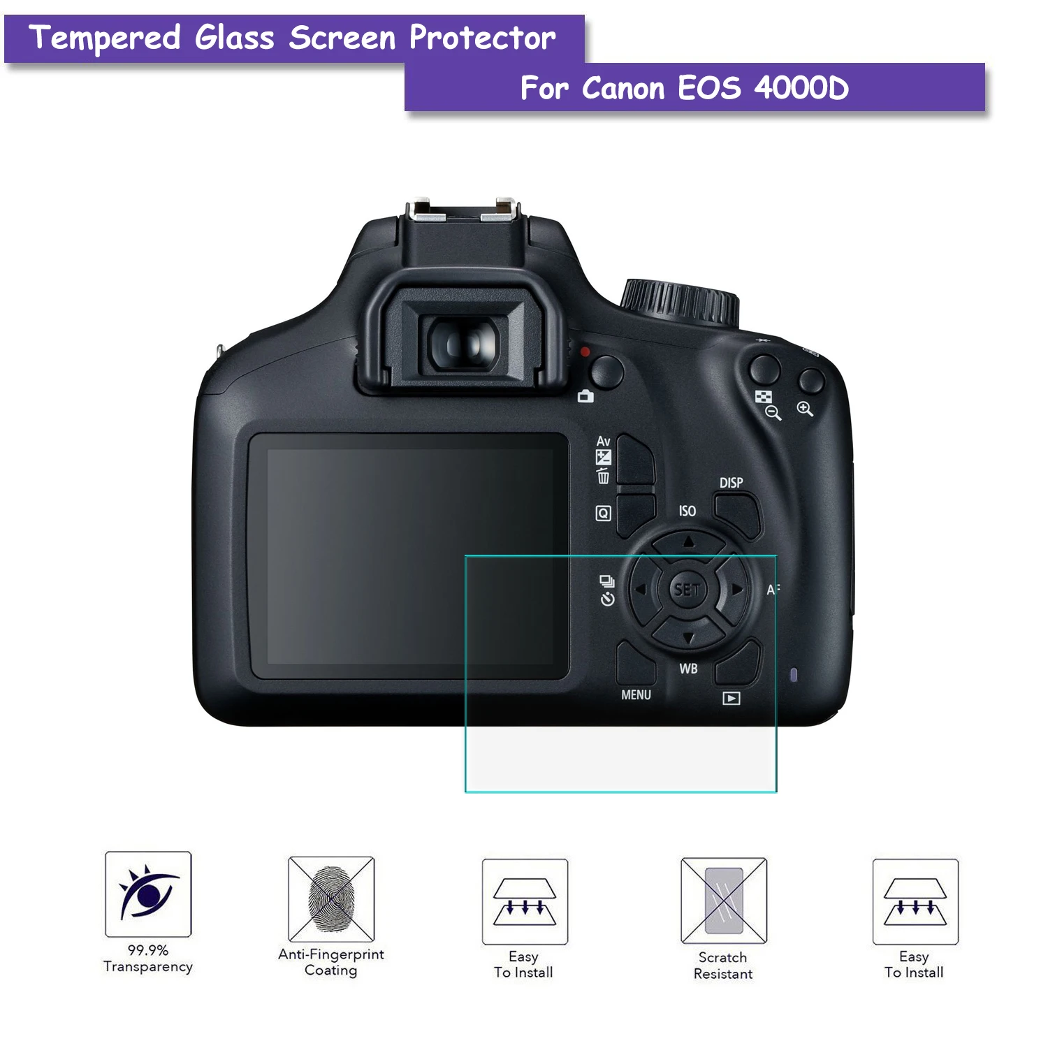 9H Grūdintas Stiklas LCD Screen Protector Shield Plėvelę Canon EOS 4000D Fotoaparato Priedai