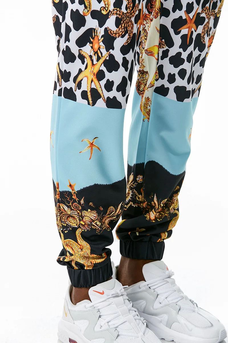 Prabangių Karaliaus Gėlių Spausdinti Sweatpants Vyrų Harajuku Poilsiu Kelnės Sportinės Kelnės Hip-Hop Streetwear Kelnės su Raišteliu XXL