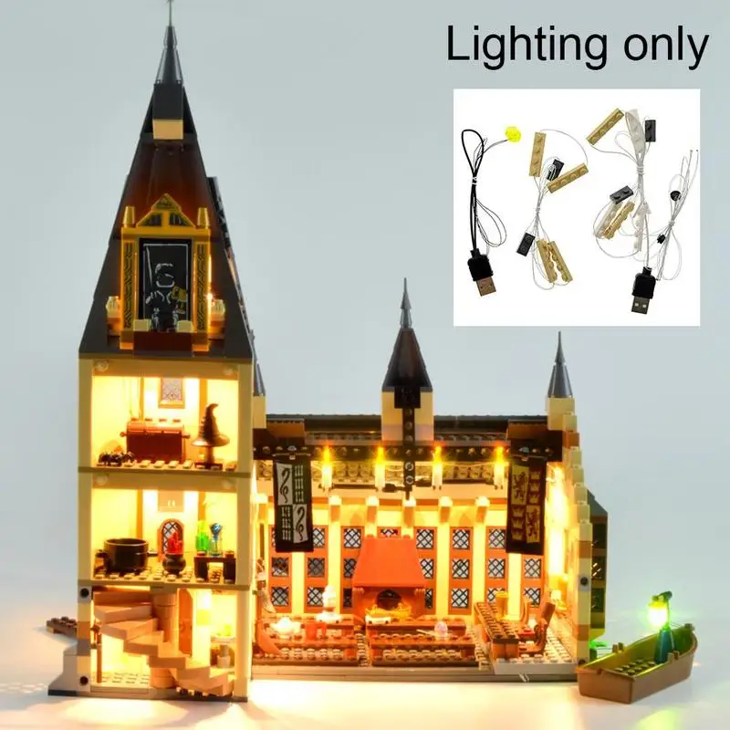 LED Šviesos Rinkinys Lego 75954 Salė, Statyba Blokai, Plytos, Blokai Žaislai, Žaislai Modelis Vaikams Dovanos D1Z9