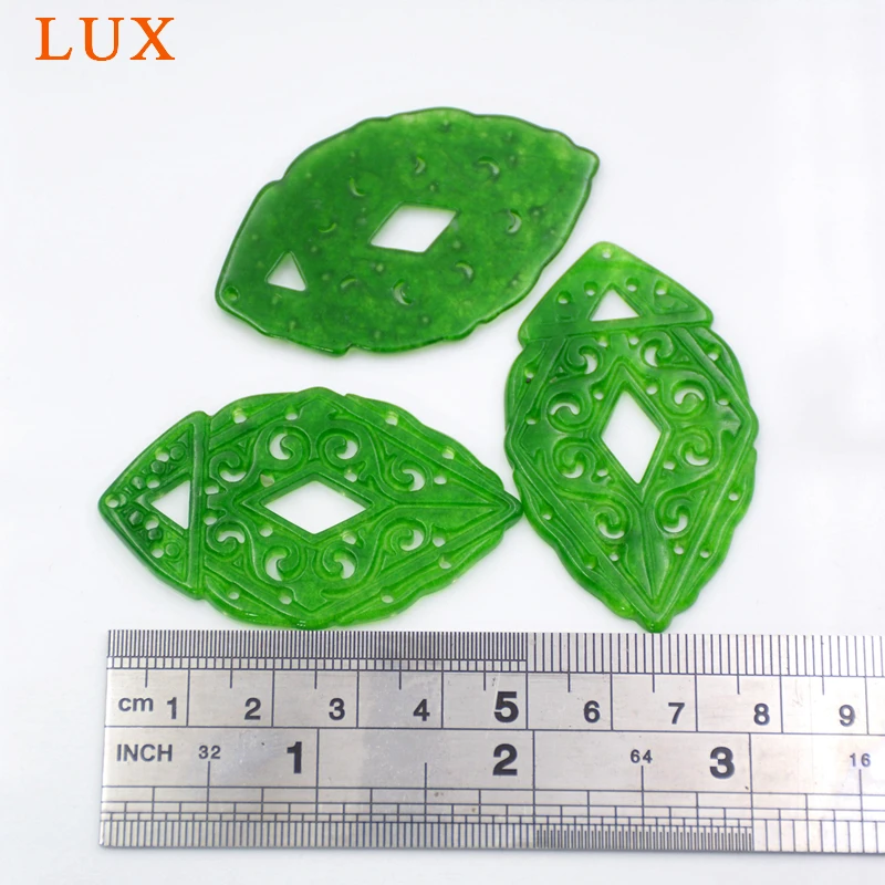 LUX akis forma trikampio rhumbus išskaptuotas ranka raižyti žalia vienas gabalas gem akmens pakabukas papuošalai priėmimo