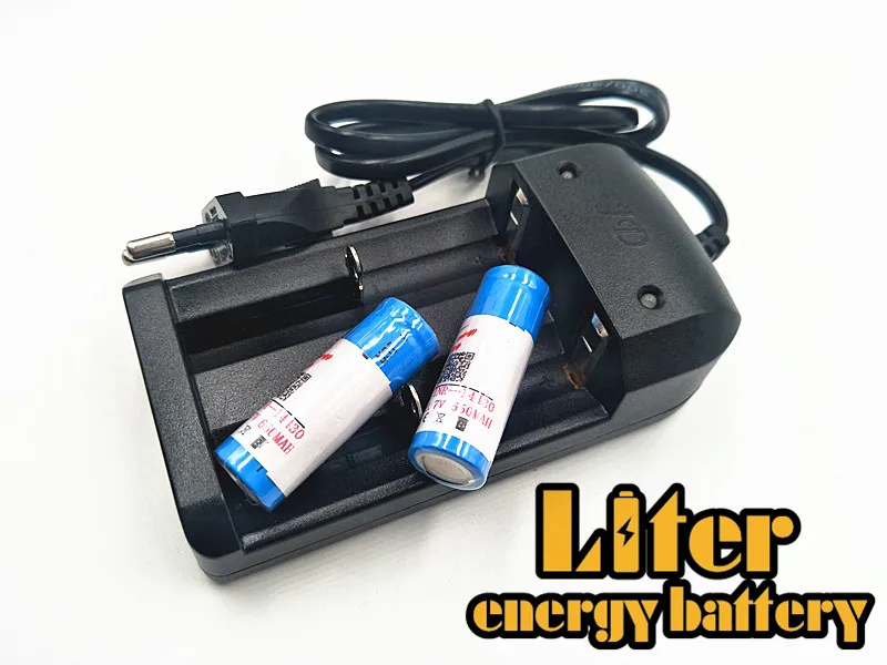 Li-ion Įkraunama Baterija 14430), 3,7 V 650mAh, li-ion baterija + Kelionės Įkroviklis, Gali būti naudojamas LED Žibintuvėlis