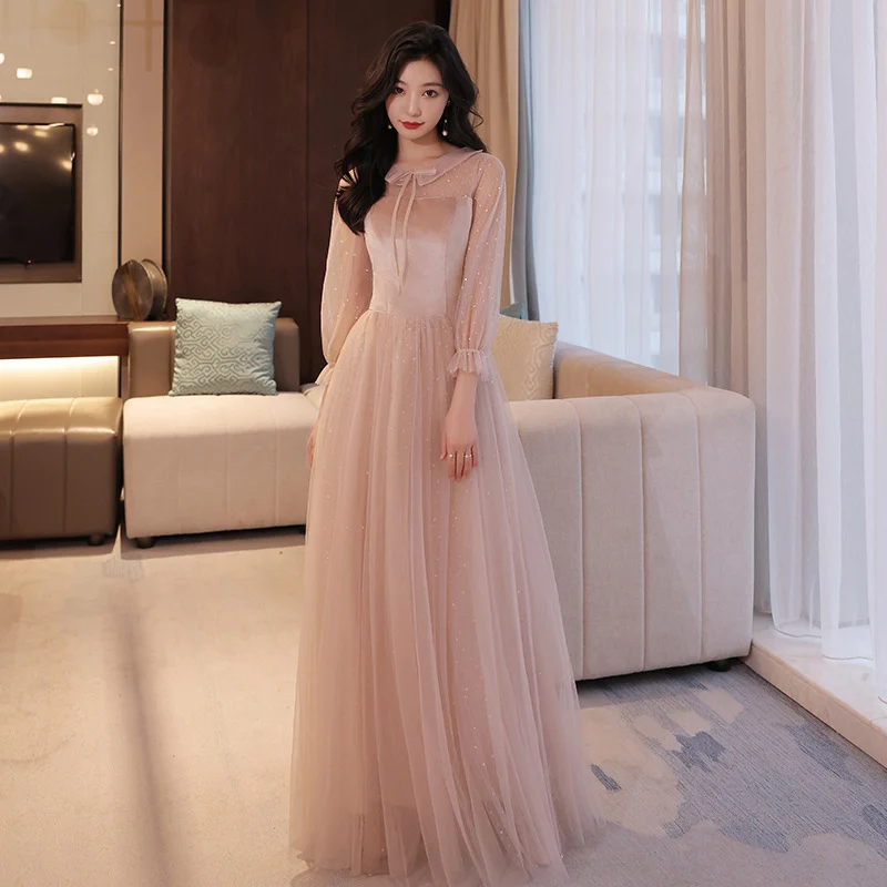 Elegantiška Rausvos Spalvos Tvarsčiu Bridemaid Suknelė Mados China Prom Šalis Suknelė Vestuves Vestidos De