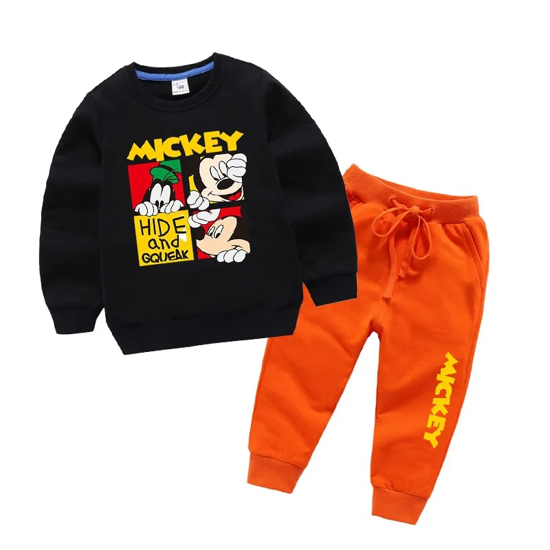Mados tendencija berniukas mergaitė naujųjų metų drabužių rudens ir žiemos Mickey Minnie vaikų megztinis nustatyti vaikų kombinezonas kūdikiui dviejų dalių