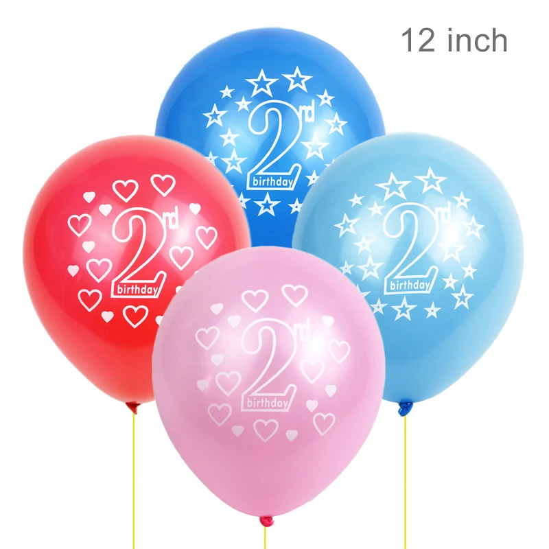 BTRUDI 2 metų amžiaus balionas laužas kostiumas 30pcs 12inch baby shower antrąjį gimtadienį berniukas šalis dekoro anniversaire helio balionas