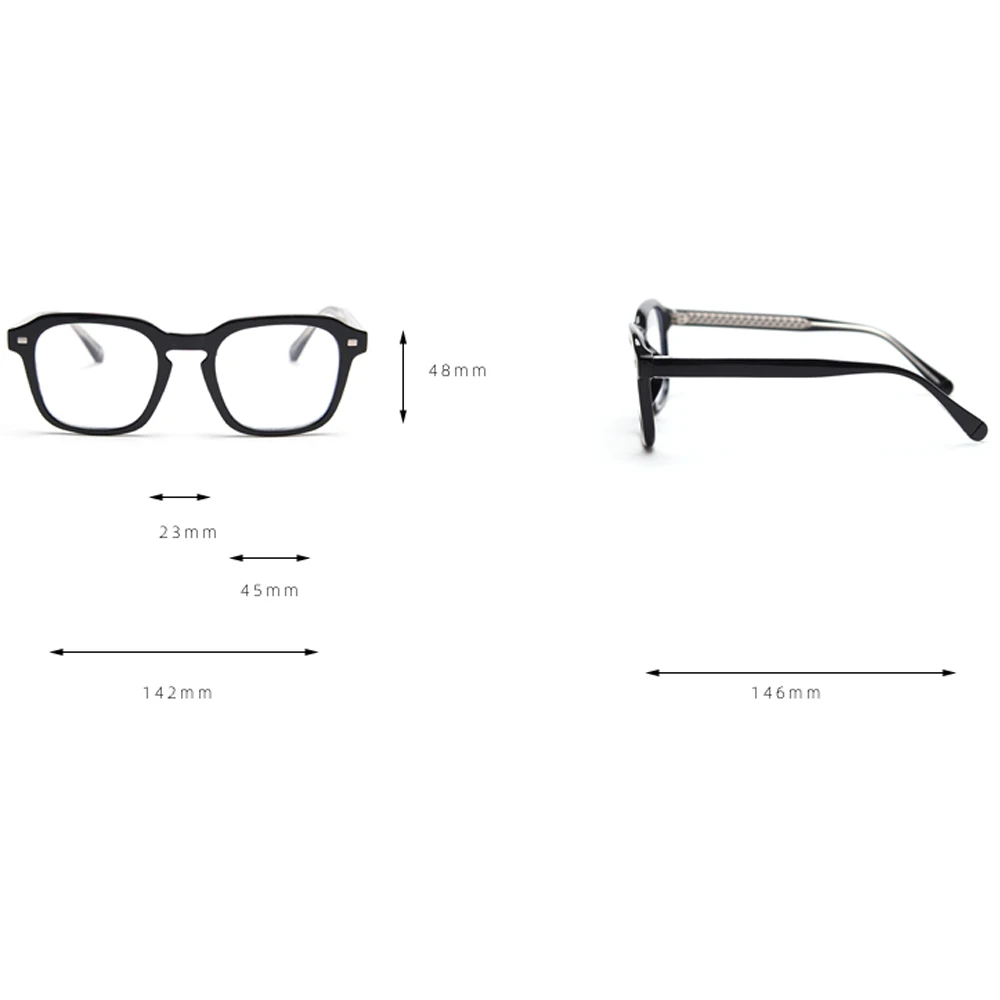 Kachawoo aikštė akiniai vyrams pilka juoda skaidri akinių rėmelius moterų mados TR90 storio rėmas aukštos kokybės korėjos stiliaus