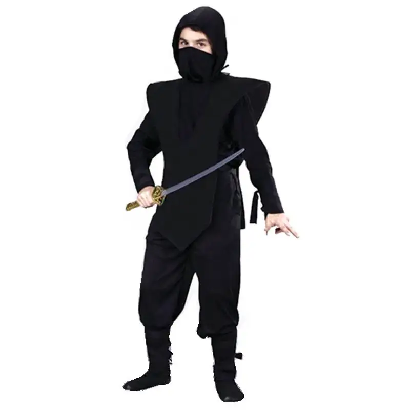 110-180cm Tėvų Vaikas Ninja Cosplay Kostiumai Helovinas Juoda Kario Apranga Vaikams ir Suaugusiems Etape Kostiumas Kostiumas pėstininkas su kardu