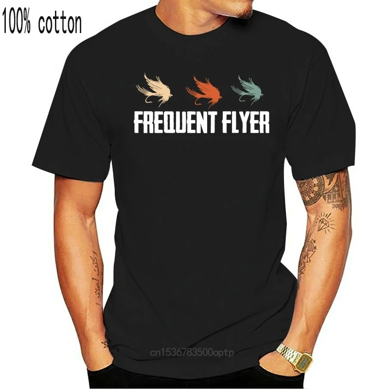 Juokinga Musė Frequent Flyer Black T-shirt vyrams dydis S-5XL