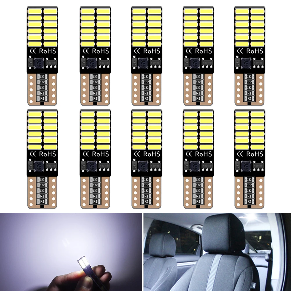 10vnt T10 W5W, LED Lemputes, 168 194 Automobilių Stovėjimo Dome 