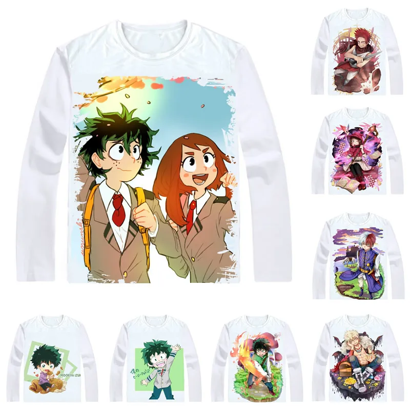 Coolprint Anime Marškinėliai Mano Herojus akademinės bendruomenės, 3 Marškinėliai Multi-stiliaus ilgomis Rankovėmis Boku no Herojus akademinės bendruomenės Cosplay Izuku Midoriya Marškinėliai