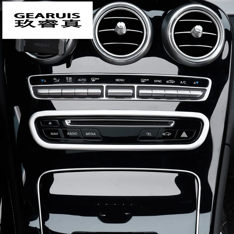 Automobilio Stilius Oro Kondicionavimo sistema, CD Pulto Mygtukas, Dekoratyvinis Dangtelis Apdaila Auto Interjero Aksesuarų Mercedes Benz GLC Klasės X253