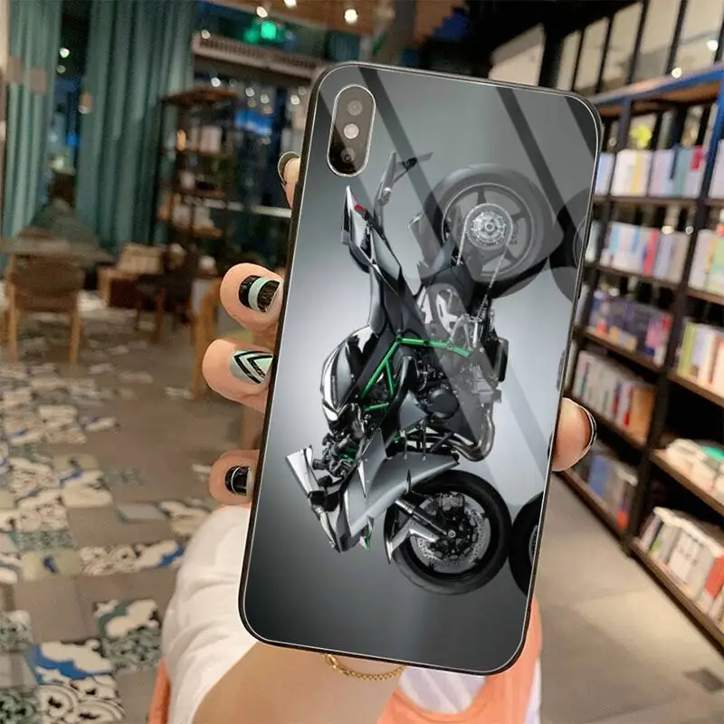 Kawasaki Ninja Zx R Motociklų Sporto Telefono dėklas Grūdintas Stiklas iPhone 11 Pro XR XS MAX 8 X 7 6S 6 Plus SE 2020 atveju