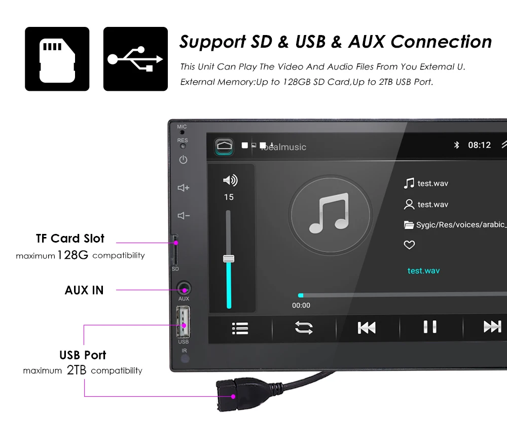 ES Stock Android 9 Dvigubo 2 Din Autoradio Automobilio Multimedijos Grotuvas GPS Navigacijos Universalus DAB USB Bluetooth WiFi 4G DVBT DE