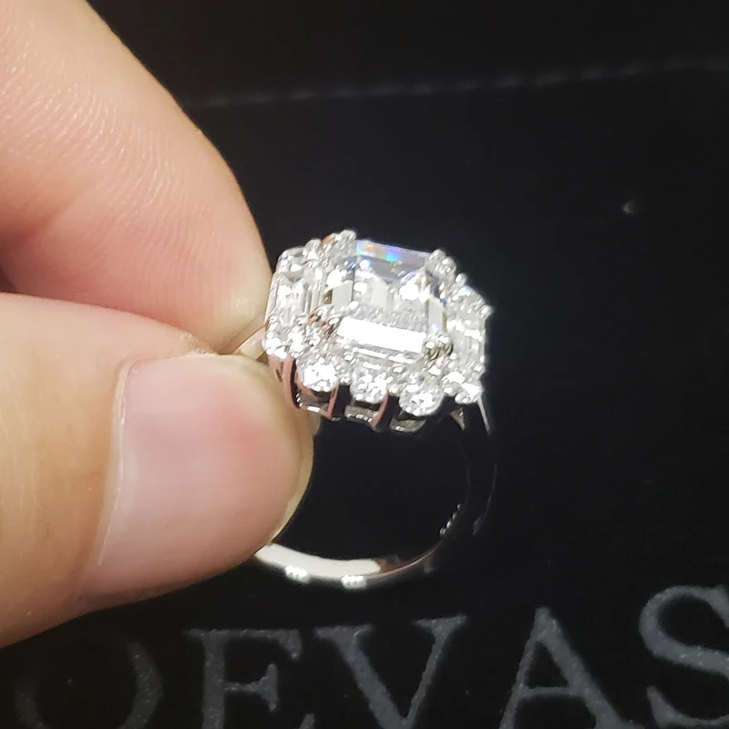 OEVAS 925 Sterlingas Sidabro Putojantis Didelis Anglies Diamond Vestuvių Žiedai Moterų Dalyvavimo Šalies Smulkių Papuošalų Didmeninė