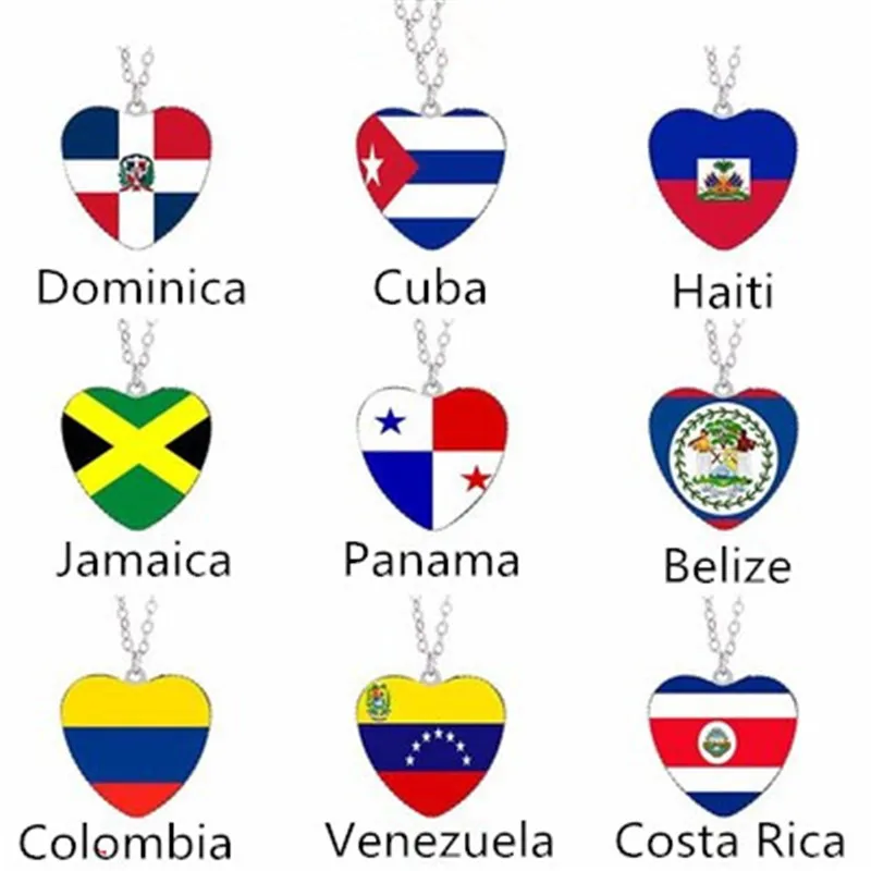 Europos ir Amerikos Vėliavomis, Panama, Belizas, Dominika, Kolumbija, Kuba, Haitis, Venesuela, Jamaika, Kosta Rika Vėliavos Karoliai