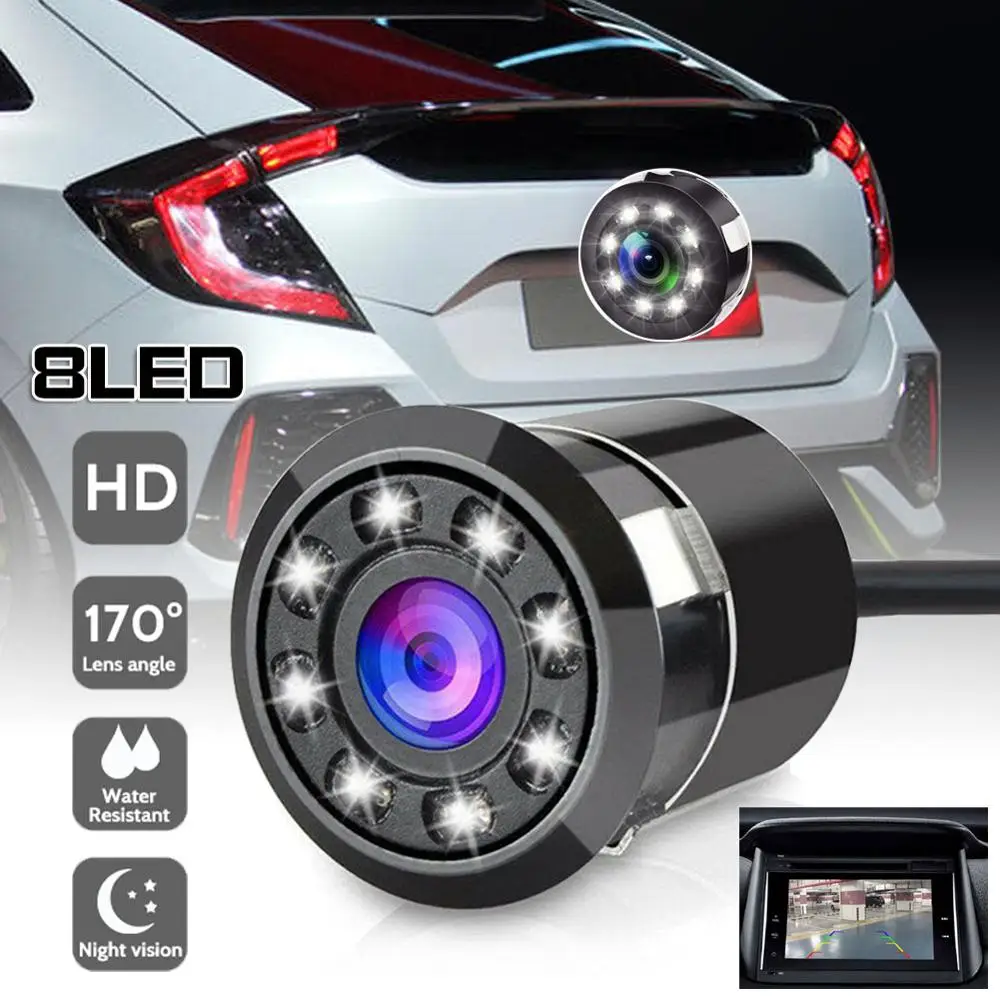 OLOMM 8 LED Automobilio Galinio vaizdo Kamera, Automobilio Statymo Galinio vaizdo Atvirkštinio 170° Naktinio Matymo Vandeniui