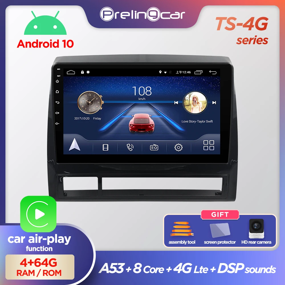 Prelingcar Android 10.0 NE DVD 2-Din Automobilio Radijo Multimedia Vaizdo Grotuvas, Navigacija, GPS TOYOTA TACOMA/HILUX 2005-2013