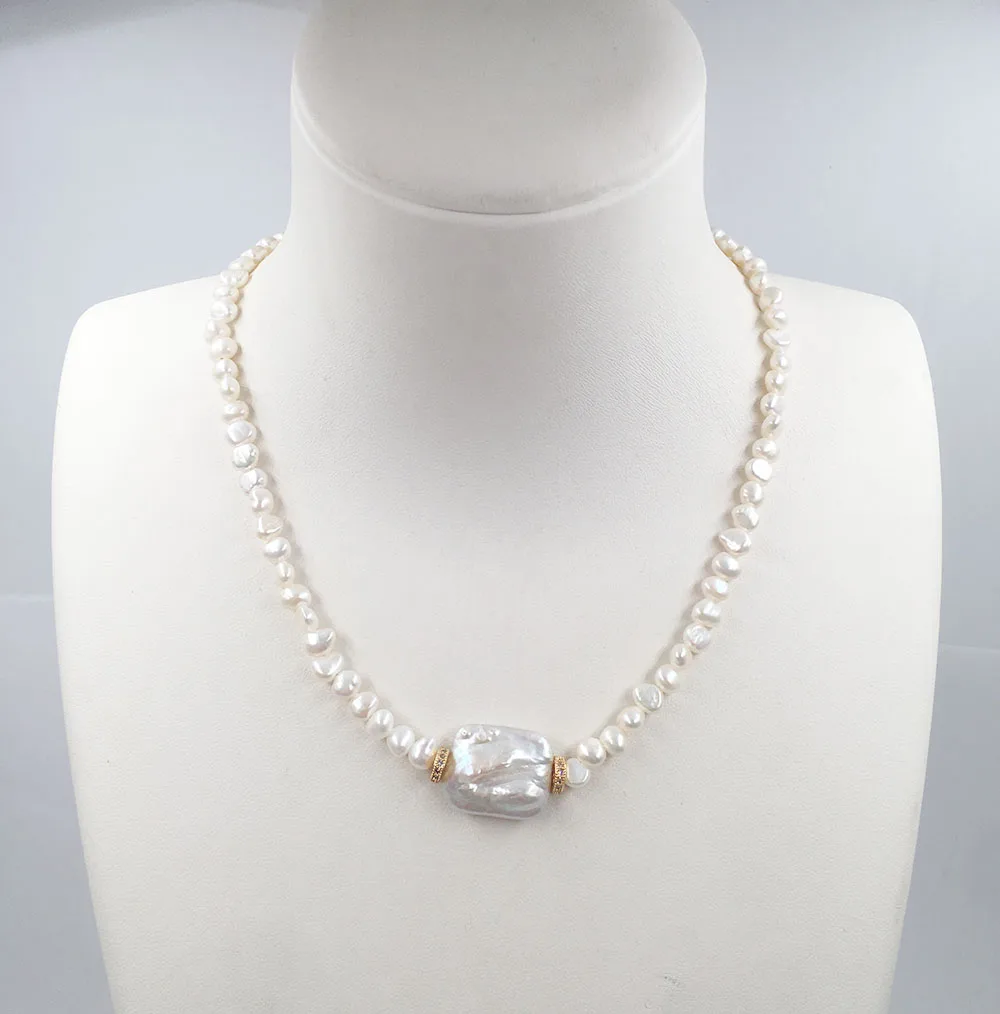 Chocker neckace, pobūdžio gėlo vandens baroko perlas 15-20 cm