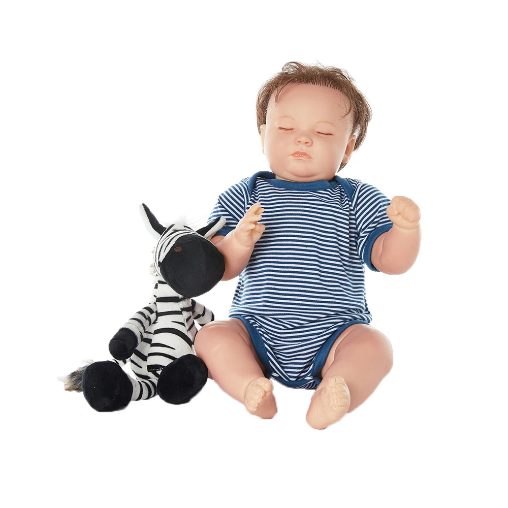 50CM atgimsta berniukas lėlės ranka įsišaknijusi labai tikroviški aukštos kokybės pluošto plaukų vaikas lėlės vaikams, dovanos su zebra
