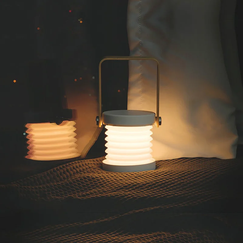 Sulankstomas Nešiojamų Žibintų Lemputė LED Nakties Šviesos Stalo USB Palapinė Lempos, Lauko Kūrybos Patalpų Skaityti Baterija Apšvietimo