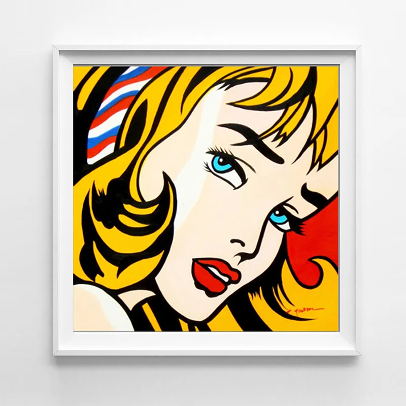 RELIABLI MENO Roy Lichtenstein Pop Meno Tapybos Drobės Abstraktaus Meno Kambarį Kvadratinių Sienos Nuotraukas Drobė Spausdina be Rėmelio