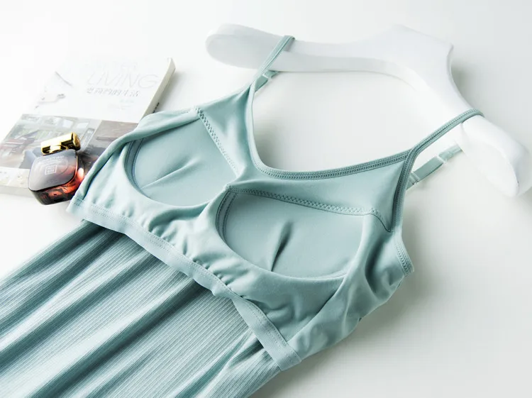 Japonijos siūlai medvilnė grožio atgal naujų non-plienas integruota krūtinės mygtukai camisole dugno marškinėliai su krūtinės mygtukai camisole