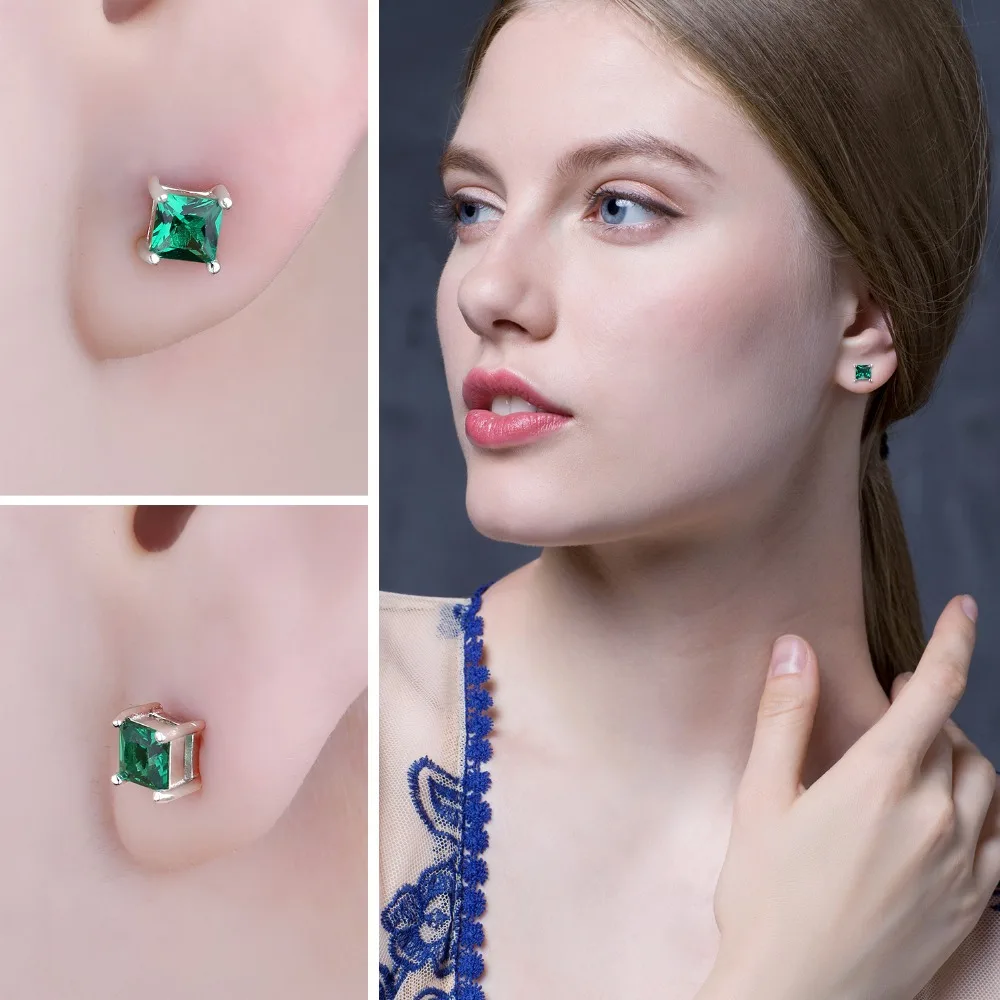 JewelryPalace Diana Sukurta Ruby Stud Auskarai 925 Sterlingas Sidabro Auskarai Moterims, Brangakmenių Korėjos Earings Bižuterijos