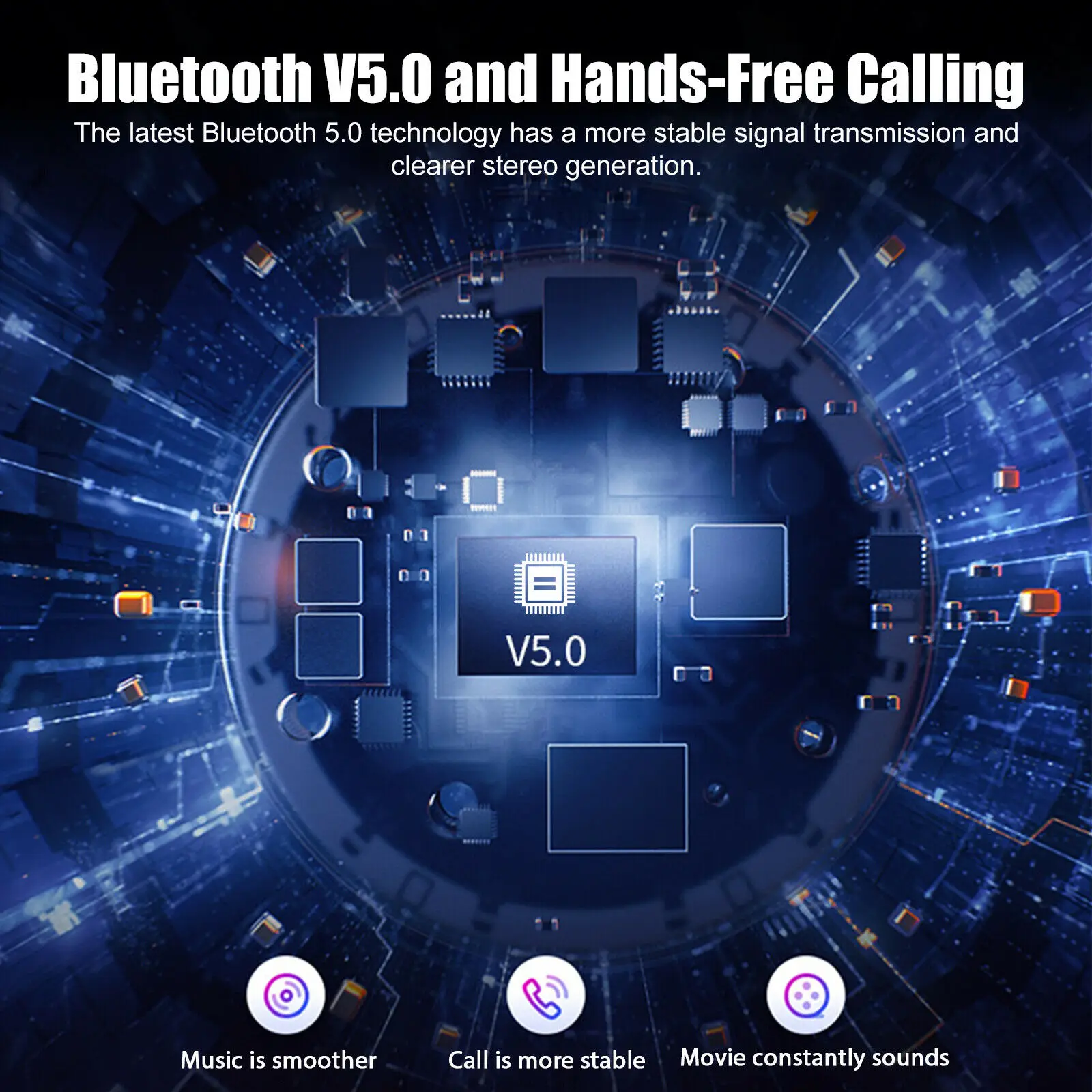 Bluetooth 5.0 laisvų Rankų įranga TWS Belaidžių Ausinių Ausines 8D HD Stereo 