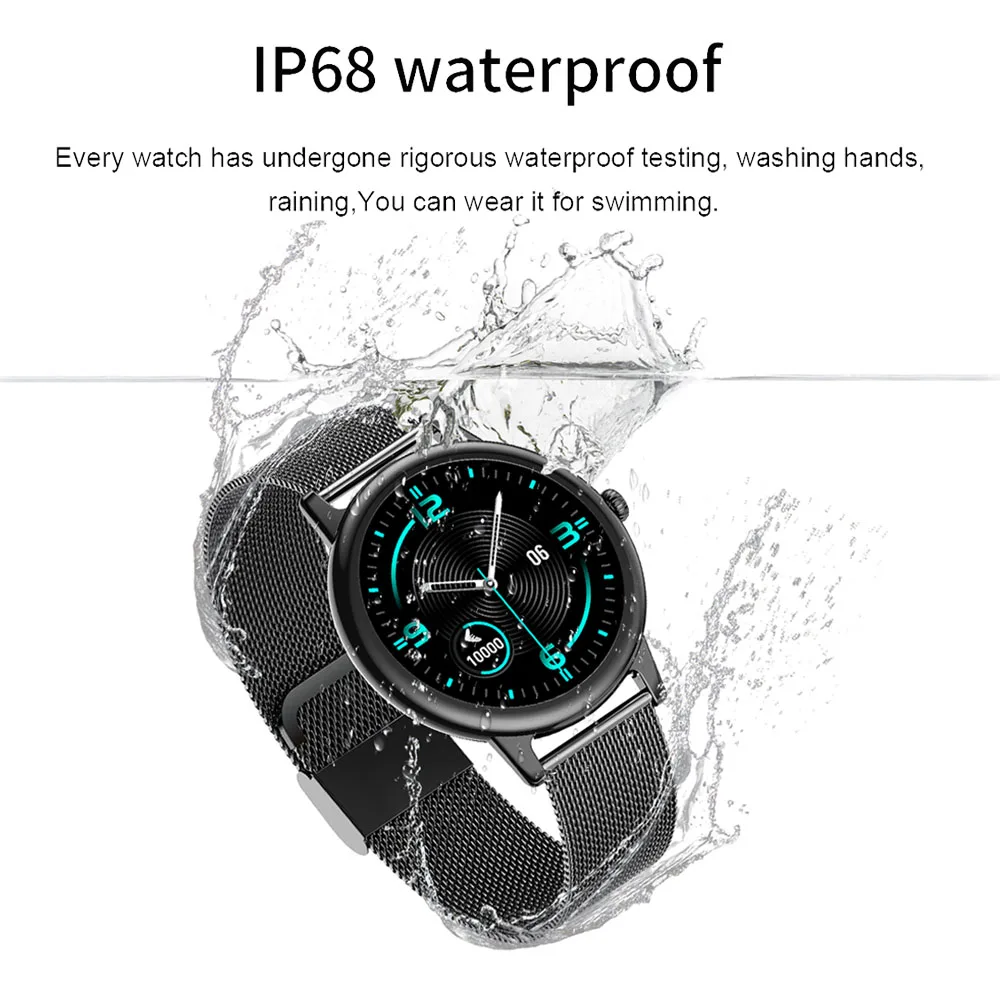 Smart Watch Moterų E1-0 IP68 Vandeniui Visiškai Jutiklinį Ekraną, 