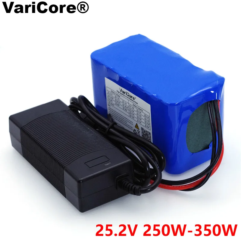 VariCore 24V 6s 4A, 6A, 8A, 10A 18650 baterija 25.2 V 12Ah Li-ion baterija dviračių baterija 350W E dviratį 250W variklis+Kroviklis